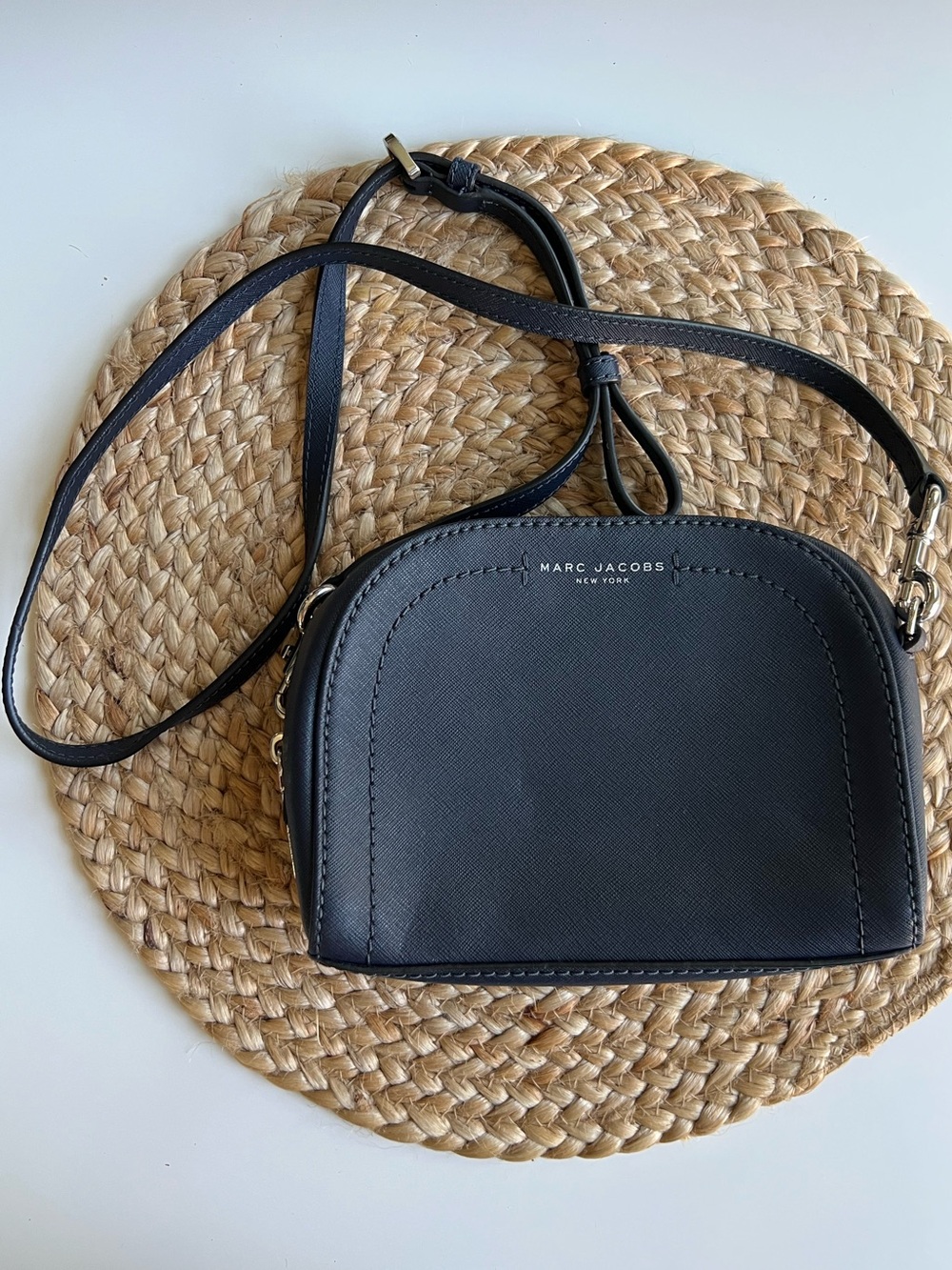 Marc Jacobs Saffiano Leather Small Half Moon Crossbody Bag